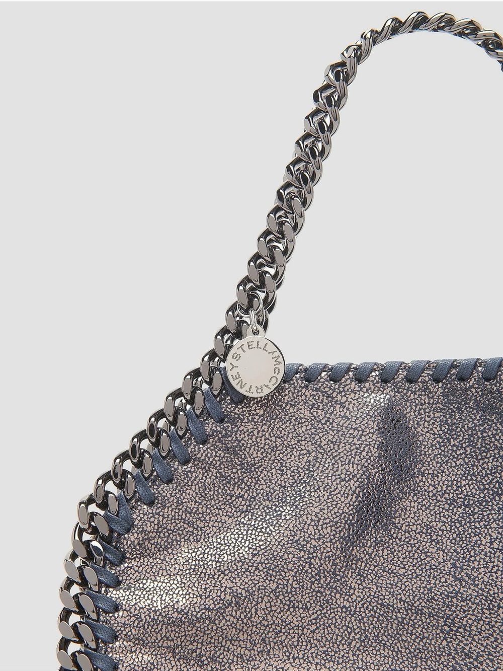 NEW STELLA MCCARTNEY FALABELLA MINI TOTE CROSSBODY METALLIC STEEL GREY - Picture 6 of 9